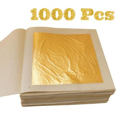 100 Blatt Blattgold-Imitation, Blattfolie, Gold für Kunsthandwerk, Design, Vergoldung, Rahmung, Schrott