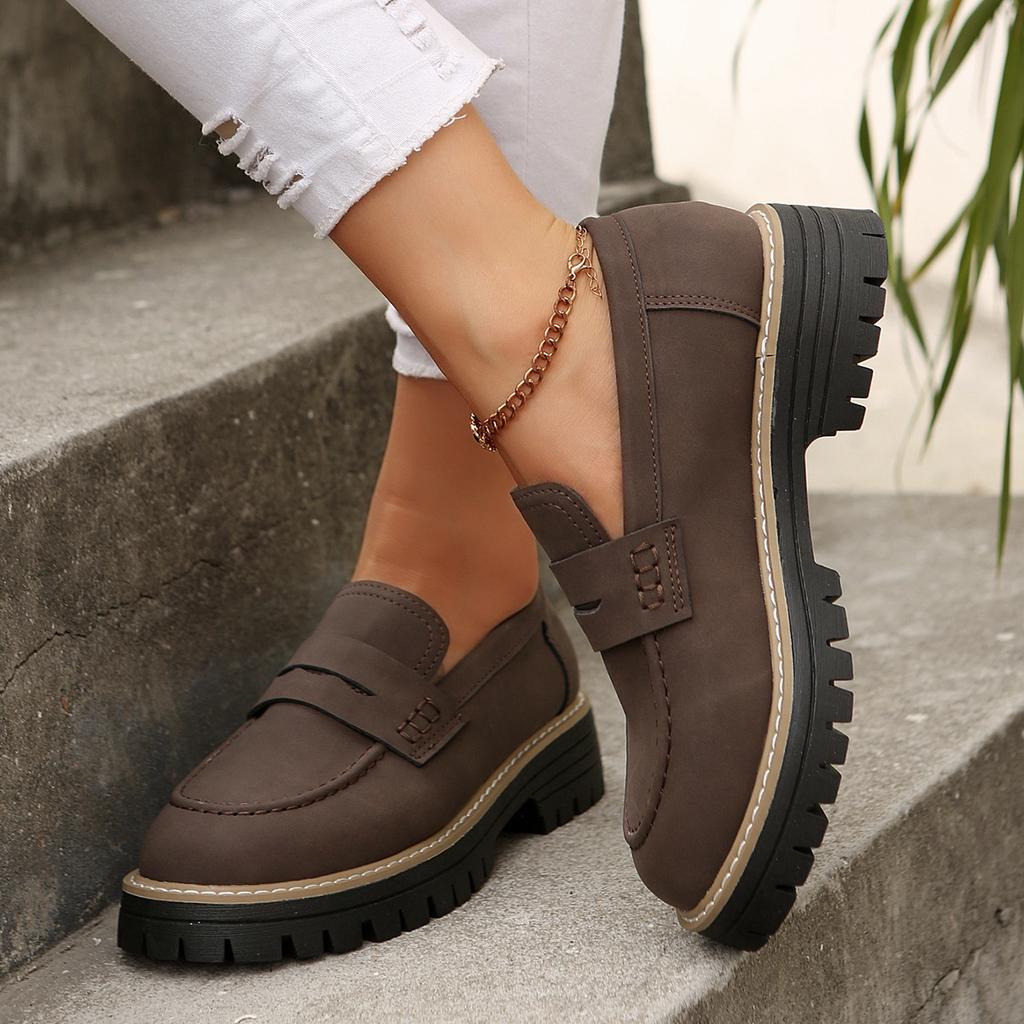 New Spring and Autumn Large Size Casual Scrub Women's Shoes Thick Heel Platform Retro