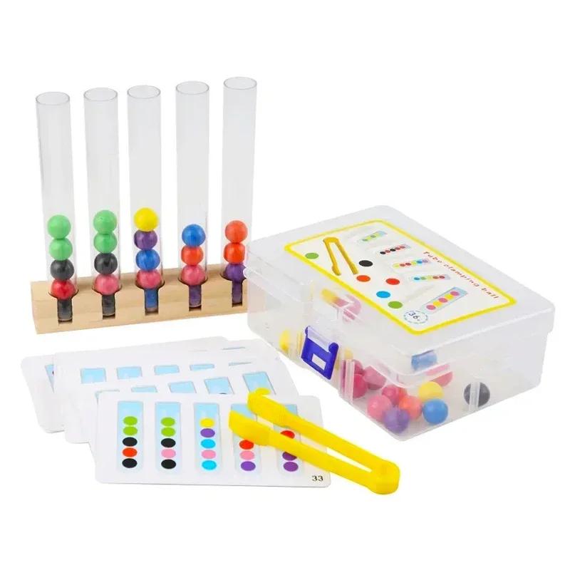 

Test Tube Clip Beads Toy Children Logic Concentration Fine Motor Training Game Montessori Teaching Aids Educational Toy for Kids