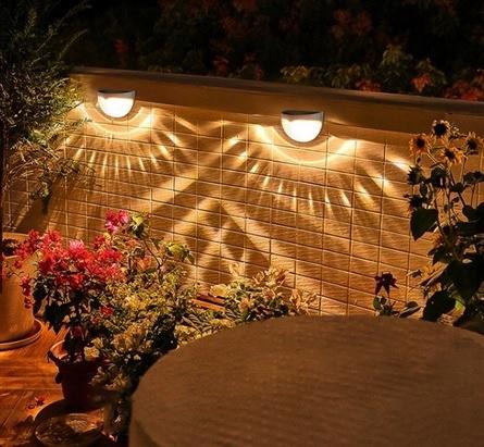 Solar Wall Lamp For Garden, 6 Leds, Outdoor Lamps