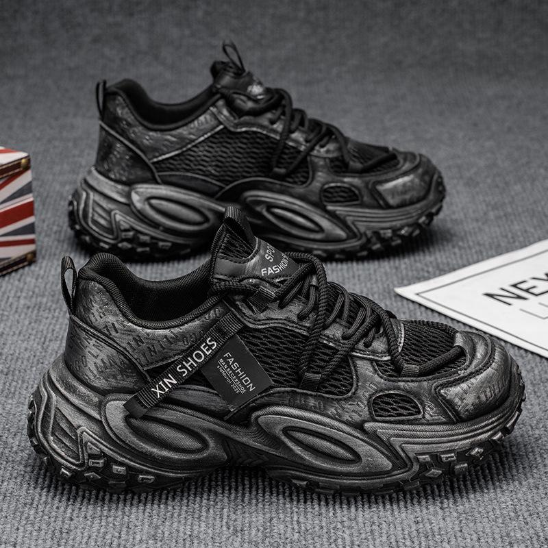 Scarpe sportive casual traspiranti in rete primaverile, suola morbida da corsa, leggere, suola spessa, rialzo, scarpe da papà