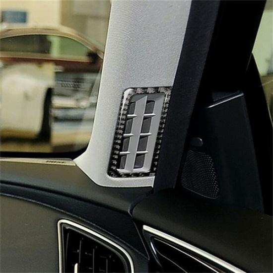 2Pcs Carbon Fiber A-Pillar Air Vent Outlet Cover Trim For Infiniti Q50 Q60 14-19