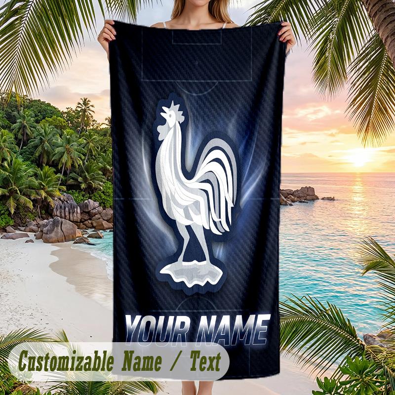 Beach Towel France national football team Print Custom Name Text Soft Towel for Swimming Pool