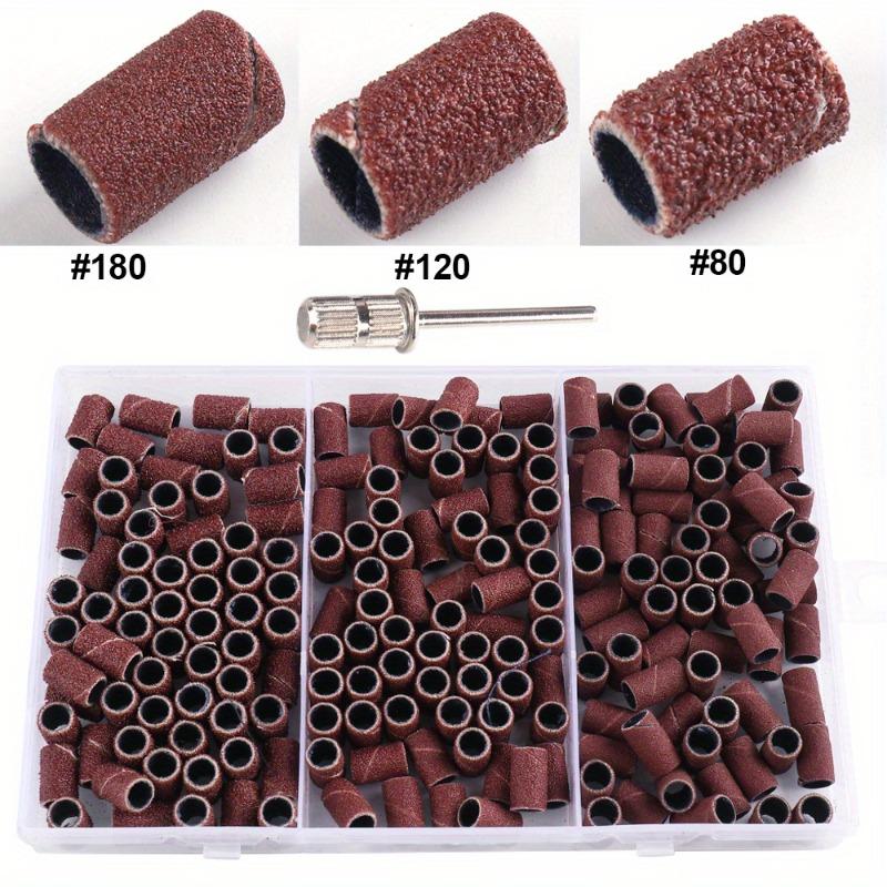 210pcs Nail Sanding Cap Bands 80''/120''/180 Sander Nail Drill Bits Remove Gel Polish Milling Cutter For Manicure Machine GL1990