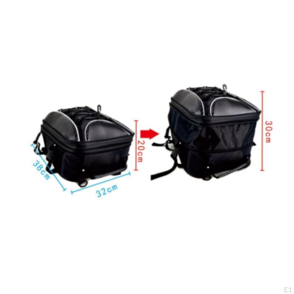Motorcycle Rear Seat Bag Strapon Tail with Straps WeatherResistant for Commuters,