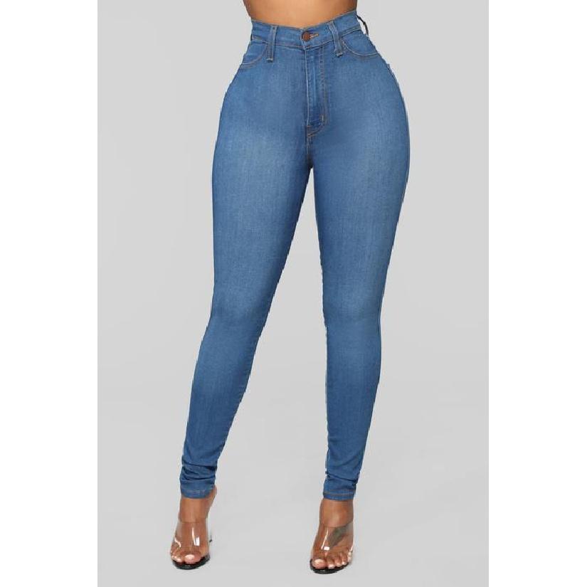 Women s Slim-Fit High-Waisted Stretch Denim Pencil Pants S
