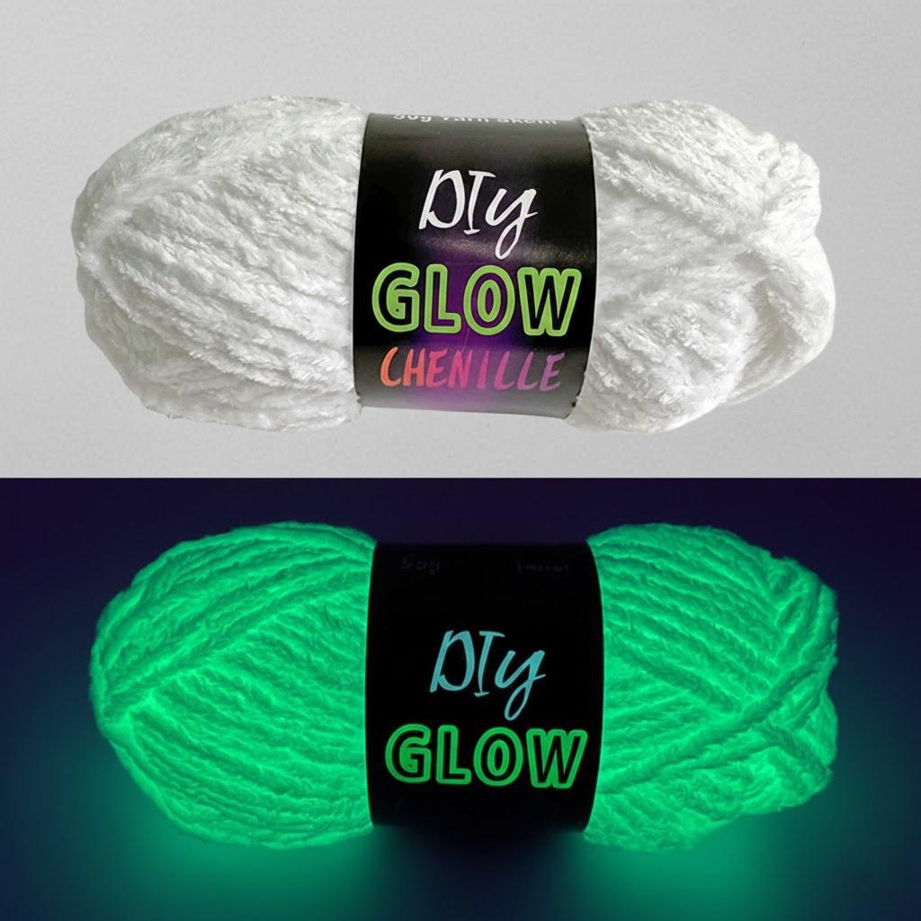 

Glow in the Dark Chenille Velvet Yarn 100 Polyester for Knitting Crochet Handcrafted Dolls DIY Crafts белый