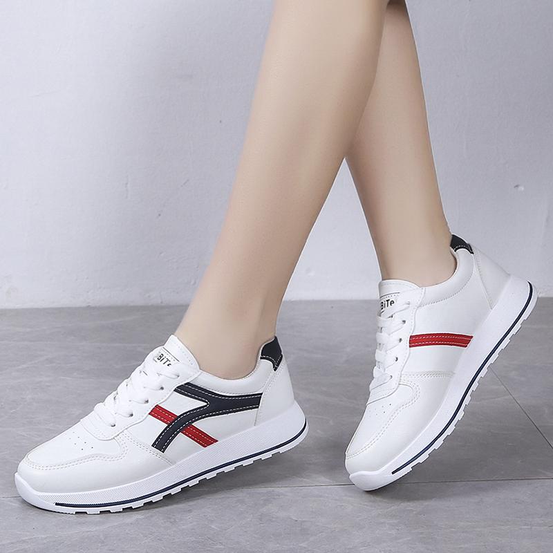 Jarní/Podzimní móda Studentská dámská obuv Nová Silná podrážka odolná proti opotřebení Neformální sportovní obuv Obuv na šněrování s kulatou špičkou