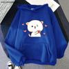 Women Hoodies Kawaii Peach Cat Cartoon Print Sweatshirt Mochi Heart Love Winter Cartoon Sudadera Clothing