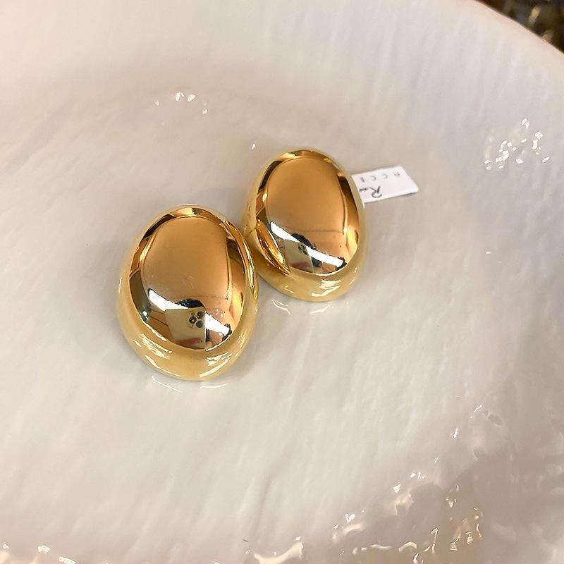 Geometric Oval Doudou Earrings Alloy Atmospheric Temperament Earrings European and American Earrings
