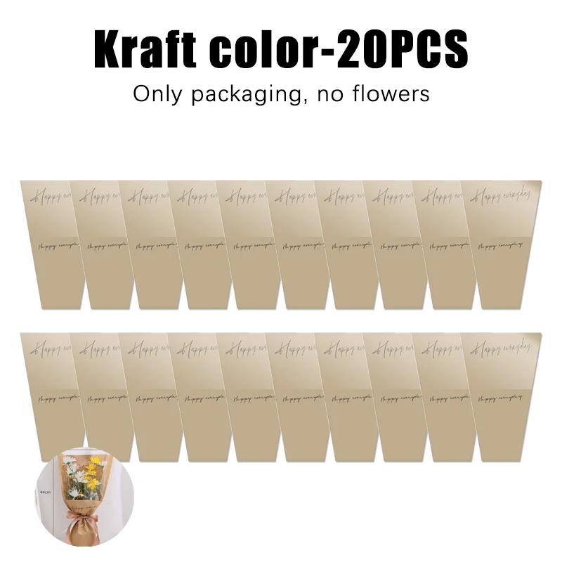 20-100PCS Transparent Floral Packaging Bags Roses Packaging Valentine's Day Happy Every Day Bouquet Bags Mother's Day Gift Bags