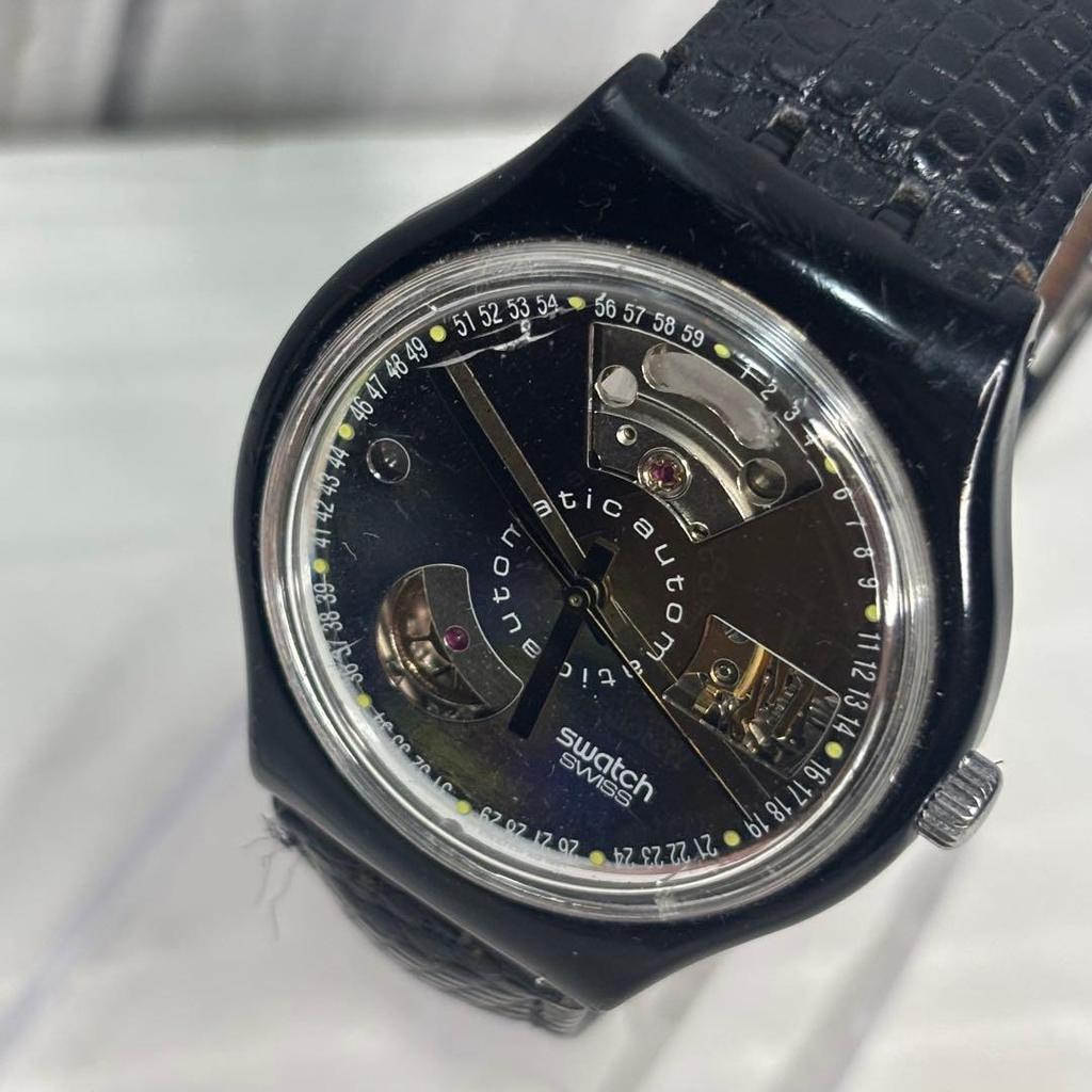 Used Rare Swatch BLACK MOTION first generation automatic 1991