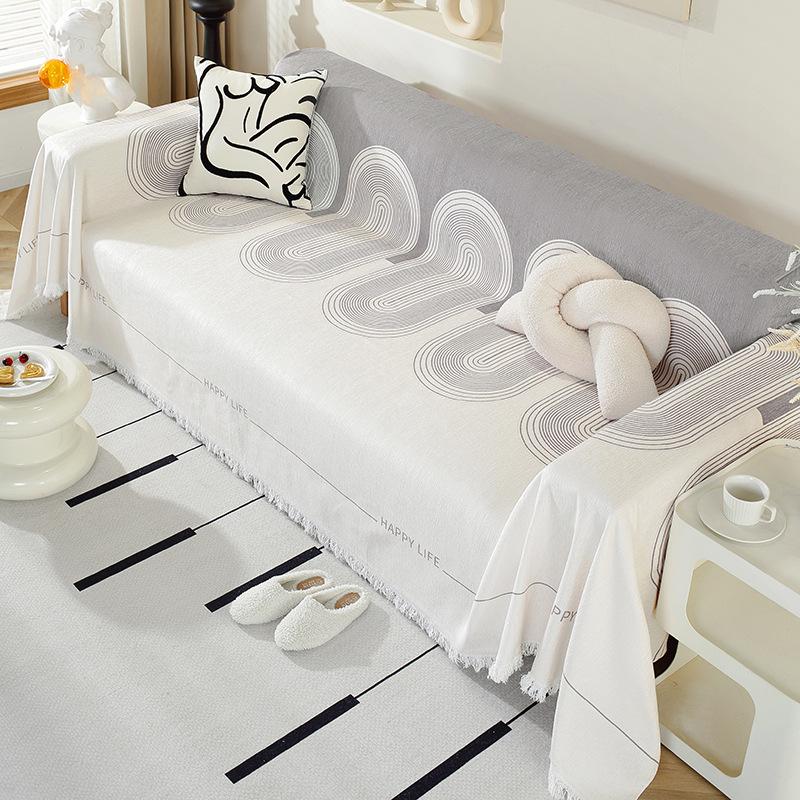 

Чехол для диванного полотенца из шенилла, ткань Ins Style, современный минималистский чехол для дивана, универсальный чехол для диванной подушки Four Seasons, полотенце 90x180