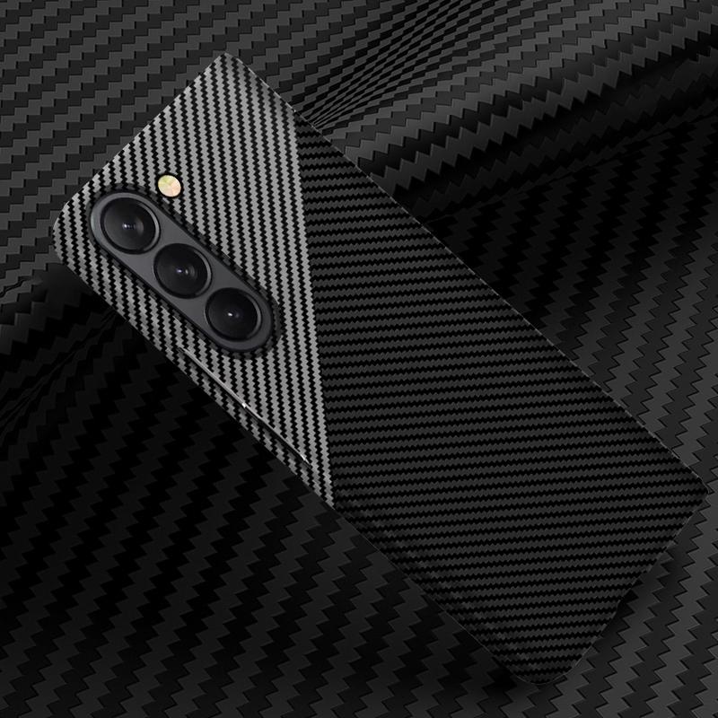Ultra tenké matné pouzdro na telefon z uhlíkových vláken pro originální Samsung Galaxy Z Fold 7 6 5 4 na dotek jako kůže, nárazuvzdorný tvrdý zadní kryt
