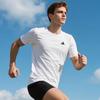 Adidas Classic Three Stripes Quick-Dry T-Shirt Lightweight Breathable Fitness Top Round Neck Short Sleeve Men Tops White KC3740