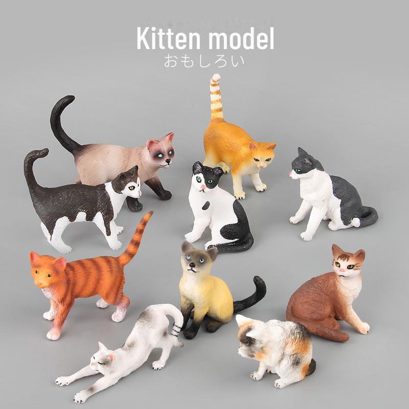 Seashell Cat Figurine: Realistic Kitten Toy Model