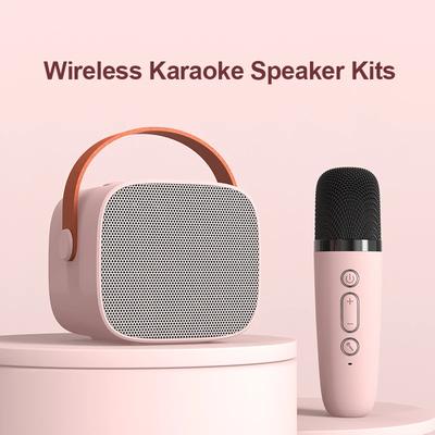 Portable Wireless Dual Microphones Karaoke Machine HomeKTV DSP System Bluetooth Speaker HIFI Stereo Surround For Kids Party Gift