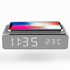 LED-Wecker, elektrischer Wecker mit kabellosem Telefon-Ladegerät, Desktop-Digital-Thermometer-Uhr, HD-Spiegel-Tischuhr