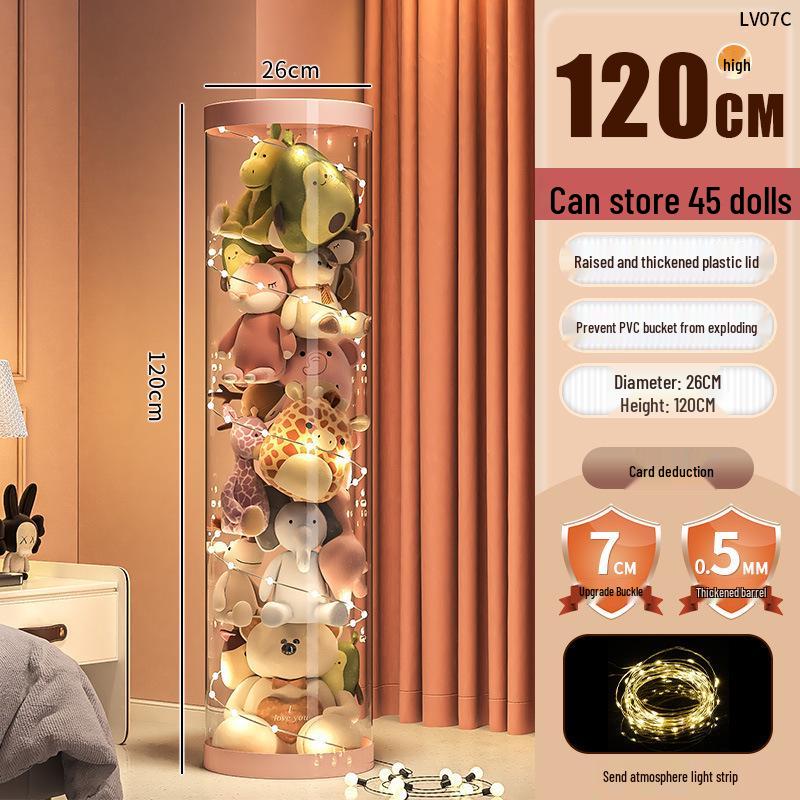 Plyschdocka Förvaringskorg med Dragkedja - Genomskinlig Gosedjursorganisatör