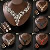 Advanced Diamond Studded Bride Wedding Dress, Grand Necklace, Earring Set, Sweet Date Preferred Gift Accessory for Girls