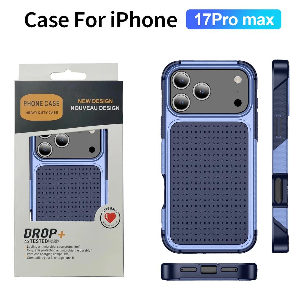 Military Rugged Anti-Drop Protect Phone Case For IPhone Air 17 16 15 14 Plus 13 12 11 Pro Max Air Hole OTT Armor Box Back Cover
