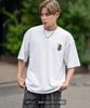 IMPROMES Casual SIDEWAYSTANCE Men's Black Short Sleeve T-Shirt with Thick Embroidered Crown S Logo