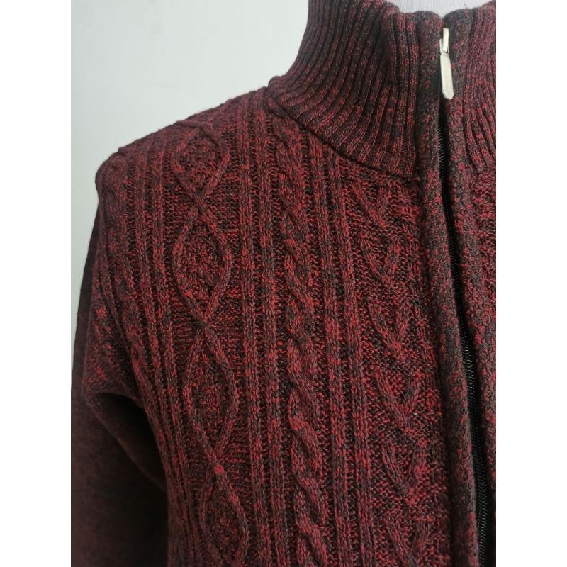 Men's Thick Knit Stand Collar Cardigan