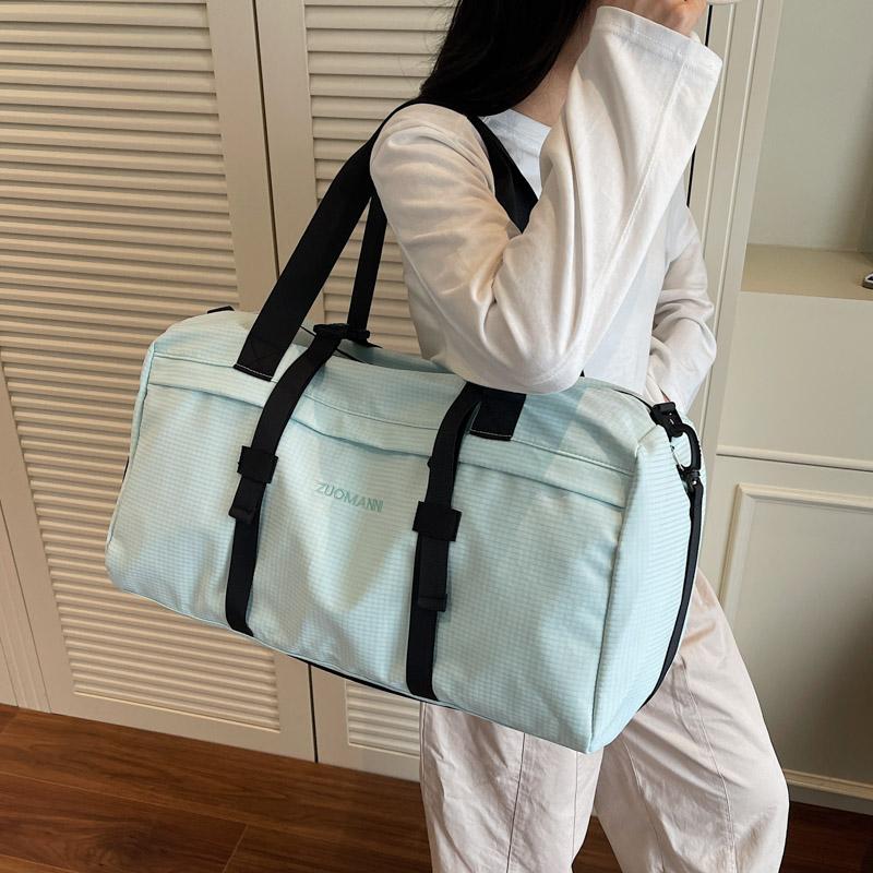 Large Capacity Sports Fitness Bag Separation Shoes Bags Shoulder Bag Plaid Storage Travel Bag