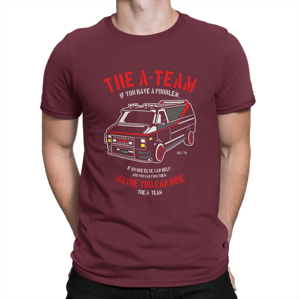 Mashup TV 80s Hanniba Men T Shirt The A-Team Crazy Tee Shirt Short Sleeve Round Collar T-Shirts Pure Cotton Printing Clothing