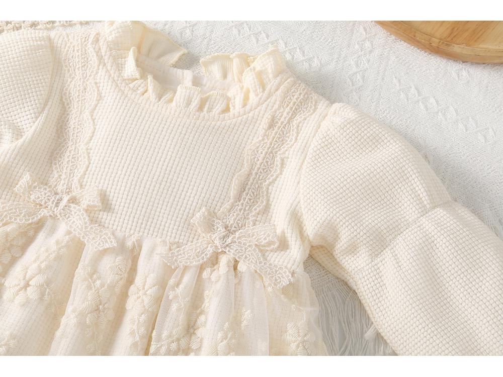 Set Abito in Pizzo e Tulle e Tutina per Neonato - Outfit Completo per il Primo Compleanno con Pantaloni Harem