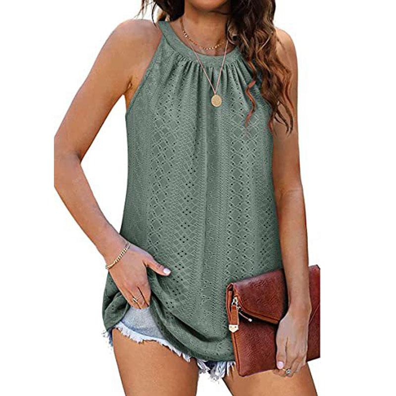 Women's Tank Top Loose High Collar Sleeveless Strap Top Casual Summer Strap Shirt