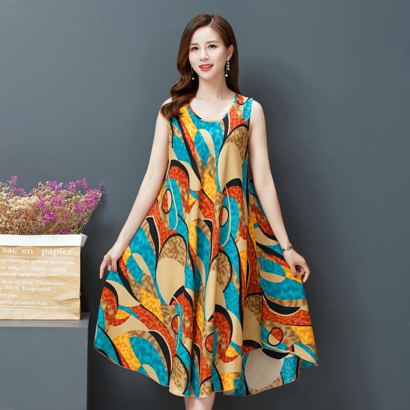 Summer Oversize Dresses for Women Elegant Casual Sleeveless Long Dresses