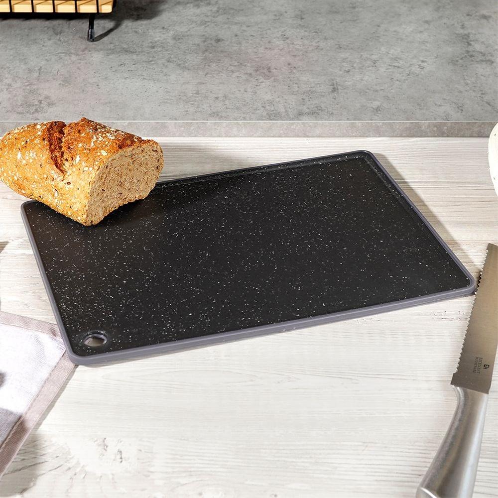 Black Granite-Effect Plastic Cutting Board 33x23cm
