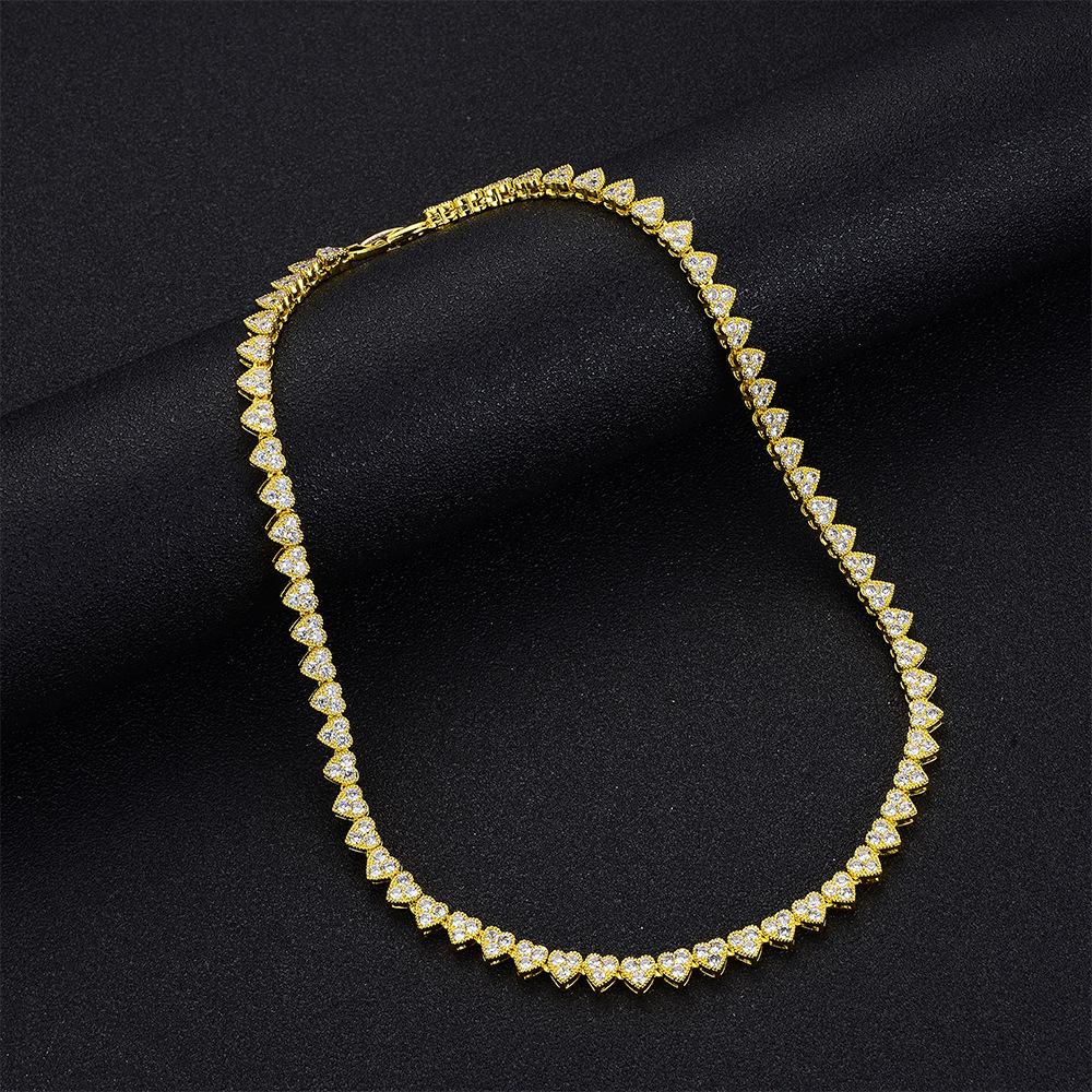 High-End Zircon Heart Necklace - European & American Style, 6mm Heart, Luxury INS Style