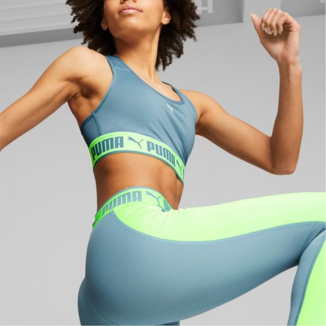 Puma Strong Letter Logo Print Medium Support Sports Bra Women Sports Bra Dark-Blue 521598-48