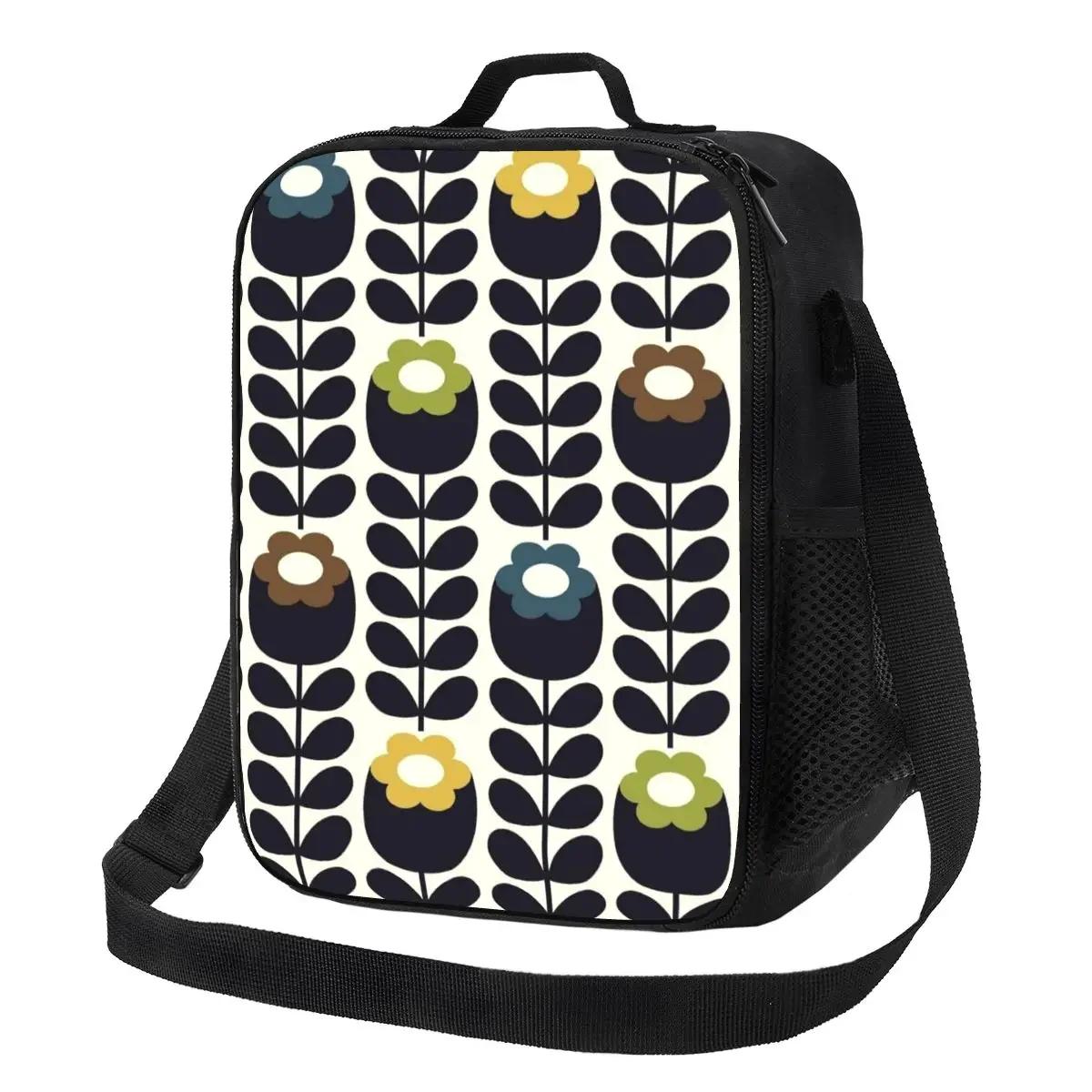 

Багаторазовий ланч-бокс Orla Kiely Abstract Multi Stem для ланчу в стилі середини століття, скандинавський, геометричний, термоізольований для їжі 26.5x20x11.5CM небо синє кольору
