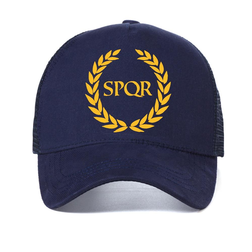 Men'S Camp Jupiter Spqr Baseball Cap Summer Casual Style Graphic Streetwear Mesh Sun Hat Adjustable Breathable Trucker Hats