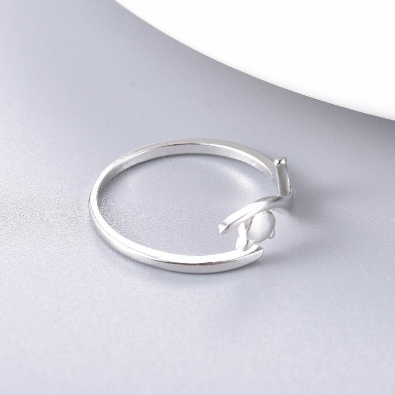 Adjustable Open Rings for Women Lovely Cat Long Tail Finger Rings Knitting Crocheting Joint Rings Jewelry Accessories
