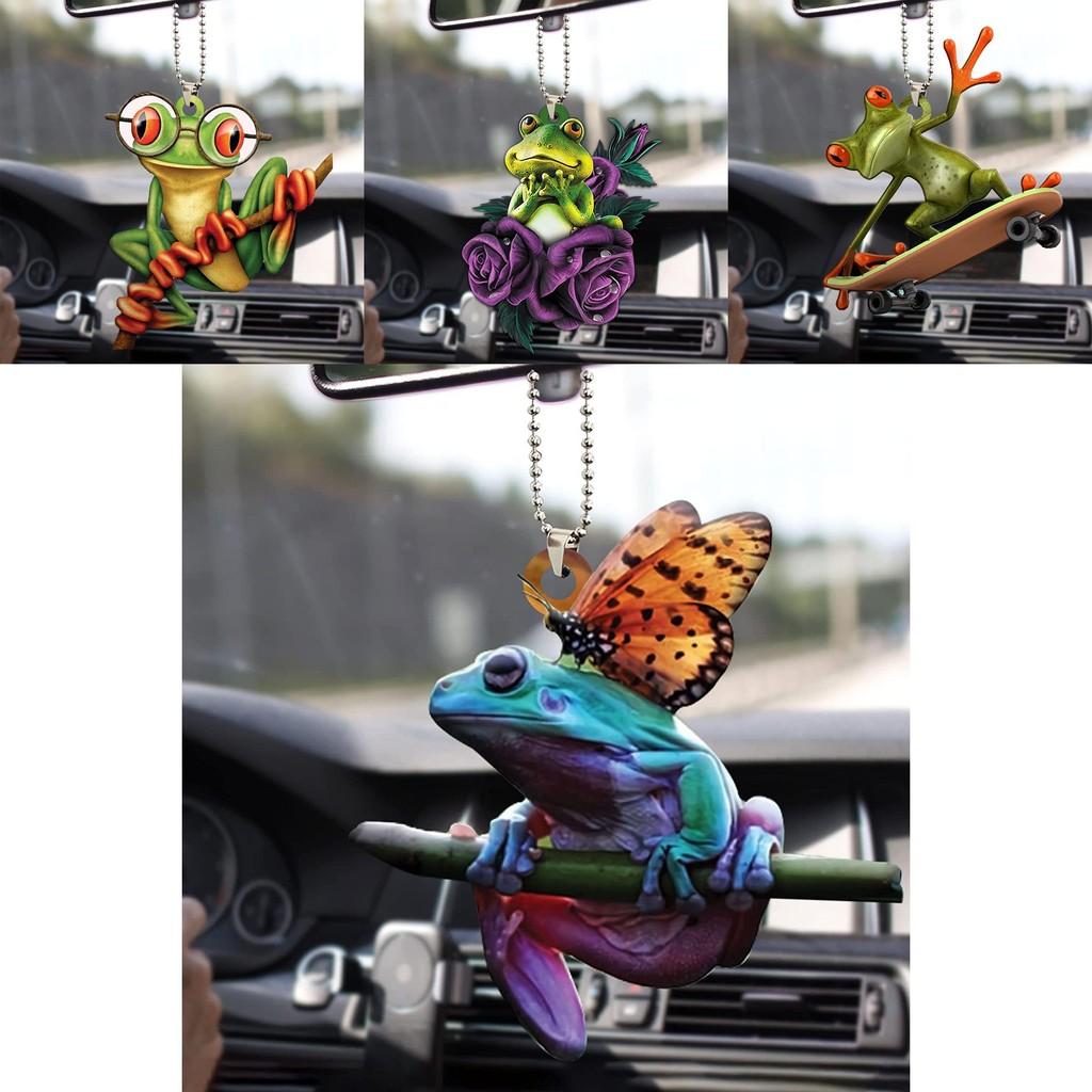 New Exciting Green Frog Car Charm Adorable Acrylic Keychain Home Decor Accessory