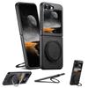 SUTENI G3 Hülle für Samsung Galaxy Z Flip5 5G Kompatibel mit MagSafe Wachsartige Textur Drehbarer Aufsteller Leder Handy Rückseite