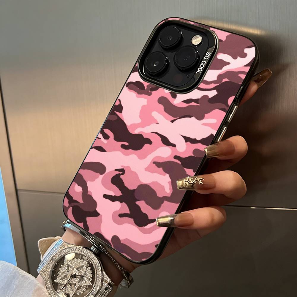 

F-Fashion C-Camouflage Pattern Phone Case For iPhone 17,16,15,14,13,12,11 Plus Pro Max Colored Silver Phone Case iPhone17Air