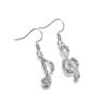1 Paar baumelnde Ohrringe, Musiknoten-Design, funkelnde Strass-Tropfenohrringe, Dekoration, Hochzeitsschmuck