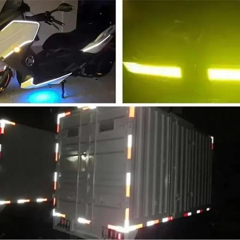 Car Reflective Warning Tape 5cm*3m Car Reflective Tape Safety Warning Car Decoration Sticker Color Grid Reflector