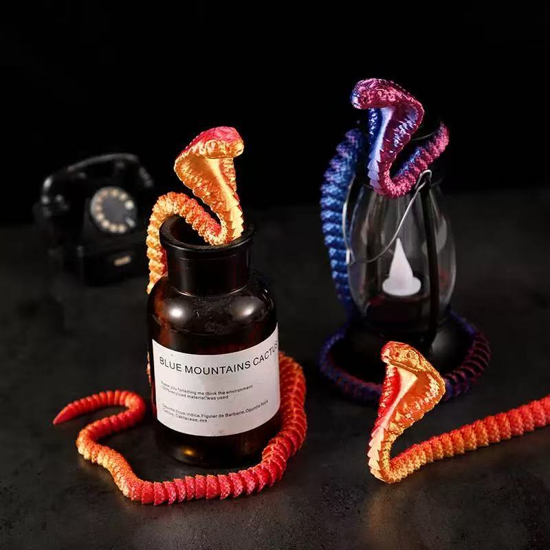 3/10Pcs Random Color Cobra Statue Car Dashboard Ornament Home Office Desktop Decoration Collectible Figurine Birthday Christmas