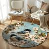 Free Shipping! Charming Birds and Blossoms Round Rug for Living Room Decor Round Carpet for Home Sofa Bedroom, Gift