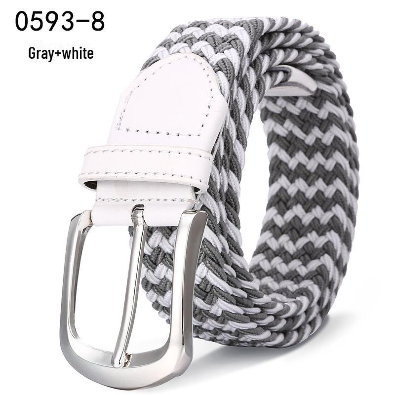 Unisex Braided Elastic Belt, Plus Size, Versatile and Casual