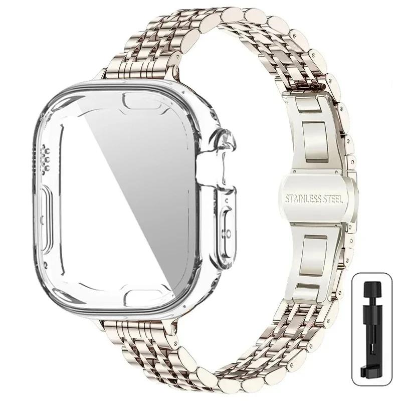 Metallarmband+Gehäuse für Apple Watch Ultra2 Armband 49mm 42mm 41mm 45mm 40mm 44mm Abdeckung Stahlarmband Für Iwatch Serie 9 8 7 6 SE 5 4