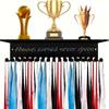 Wall-Mounted Black Metal Trophy Display Rack Sports Reward Organizer Medal Hanger With 15 Hooks Home Decor Motivational Gift