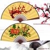 Consort Yang's Drunkenness Folding Fan - Plum Blossom, Peony, Pear Blossom Design with Peking Opera and Liangzhu Butterfly Themes