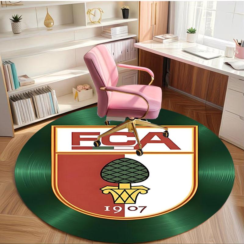 FC Augsburg Print Round Rug, Washable Floor Carpet, For Entryway Dorm Laundry Room Office Study, Home Decor Birthday Christmas Gift